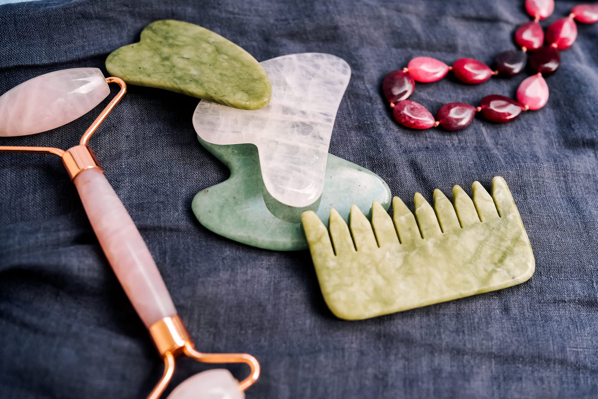 Natural stone gua sha tools for facial acupuncture massage